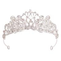 Bridal Tiaras Zinc Alloy silver color plated fashion jewelry & for woman & with rhinestone silver color nickel lead & cadmium free Inner Approx 130mm Sold By PC