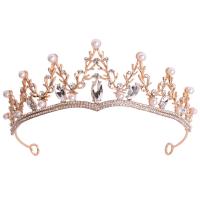Bridal Tiaras Zinc Alloy with Plastic Pearl plated fashion jewelry & for woman & with rhinestone nickel lead & cadmium free Inner Approx 140mm Sold By PC
