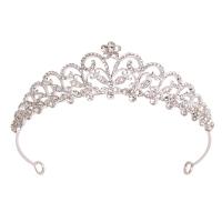 Bridal Tiaras Zinc Alloy silver color plated fashion jewelry & for woman & with rhinestone silver color nickel lead & cadmium free Inner Approx 135mm Sold By PC