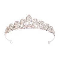 Bridal Tiaras, Zinc Alloy, silver color plated, fashion jewelry & for woman & with rhinestone, silver color, nickel, lead & cadmium free, Inner Diameter:Approx 135mm, Sold By PC