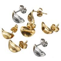 Stainless Steel Earring Stud Component, 304 Stainless Steel, plated, DIY, more colors for choice, 12x9mm, 10PCs/Bag, Sold By Bag