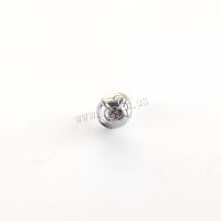 Acier inoxydable Spacer Perles, Acier inoxydable 304, Rond, DIY & noircir, couleur originale, 8mm, Trou:Environ 2mm, Vendu par PC