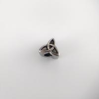 Rozsdamentes acél távtartó gyöngyök, 304 rozsdamentes acél, Háromszög, DIY & megfeketedik, az eredeti szín, 12x9x5mm, Lyuk:Kb 5mm, Által értékesített PC