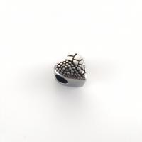 Acier inoxydable Spacer Perles, Acier inoxydable 304, coeur, DIY & noircir, couleur originale, 11x11x8mm, Trou:Environ 5mm, Vendu par PC