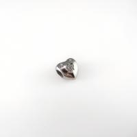 Grânulos de espaçador de aço inoxidável, Aço inoxidável 304, Coração, DIY, cor original, 11x11x8mm, Buraco:Aprox 5mm, vendido por PC