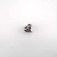 Grânulos de espaçador de aço inoxidável, Aço inoxidável 304, Coração, DIY & escurecer, cor original, 11x11x8mm, Buraco:Aprox 5mm, vendido por PC