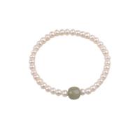 Bracelet en perles de culture d'eau douce, perle d'eau douce cultivée, avec Hetian Jade, Placage, bijoux de mode, blanc, Vendu par PC