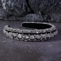 Hair Bands, Velveteen, with Sponge & Tibetan Style, handmade, for woman & with rhinestone, more colors for choice, 15.3cm, Sold By PC