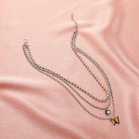 Multi Layer Necklace Zinc Alloy with 5cm extender chain plated three layers & fashion jewelry & for woman platinum color nickel lead & cadmium free Length Approx 38.5 cm Sold By PC