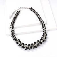 Tibetan Style Jewelry Necklace, with 10.5cm extender chain, fashion jewelry & for woman & with rhinestone, black, nickel, lead & cadmium free, Length:Approx 43 cm, Sold By PC