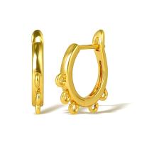 Brass Hoop Earring Components real gold plated DIY Sold By Pair