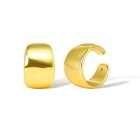 Pendientes Ear Cuff, metal, chapado en oro real, para mujer, dorado, Vendido por Par