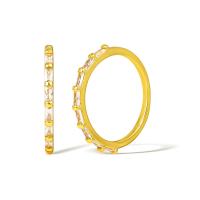 Kubisk Circonia Micro bane messing Ring, ægte forgyldt, Micro Pave cubic zirconia & for kvinde, flere farver til valg, Solgt af PC