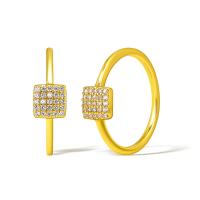 Cubic Zirconia Micro Pave Brass Ring, real gold plated, micro pave cubic zirconia & for woman, more colors for choice, Sold By PC