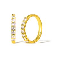 Cubic Zirconia Micro Pave Brass Ring plated micro pave cubic zirconia & for woman Sold By Pair