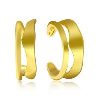 Fashion Earring Cuff and Wraps Brass real gold plated for woman golden Sold By Pair