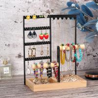 Iron Earring Display with Wood durable & multifunctional nickel lead & cadmium free Sold By PC