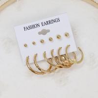 Zinklegierung Ohrring-Set, mit Kunststoff Perlen, plattiert, verschiedene Stile für Wahl & für Frau & mit Strass, earring length 6-50mm, verkauft von setzen