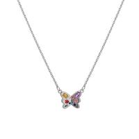 Messing Halskette, mit Kunststoff Perlen & Zinklegierung, mit Verlängerungskettchen von 2inch, plattiert, verschiedene Stile für Wahl & für Frau & mit Strass, Länge:ca. 15.7 ZollInch, verkauft von PC