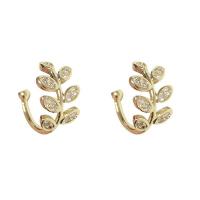 Zinc Alloy Earring Cuff with Crystal plated & micro pave cubic zirconia & for woman 20-30mm Sold By PC