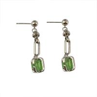 Tibetan Style Drop Earring, plated, fashion jewelry & for woman & with rhinestone, 8x44mm, Sold By Pair