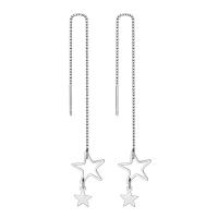 Brass Thread Through Earrings Star platinum plated fashion jewelry & for woman & hollow Sold By Pair