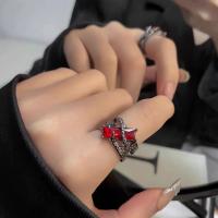 Kubisk Circonia Micro bane messing Ring, pistol sort belagt, mode smykker & forskellige stilarter for valg & Micro Pave cubic zirconia & for kvinde, nikkel, bly & cadmium fri, 17mm, Solgt af PC