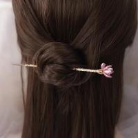 Hair Stick, Tibetan Style, gold color plated, for woman, nickel, lead & cadmium free, 138x22mm, Sold By PC
