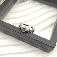 Kubisk Circonia Micro bane messing Ring, sølvfarvet forgyldt, mode smykker & Micro Pave cubic zirconia & for kvinde, flere farver til valg, nikkel, bly & cadmium fri, 17mm, Solgt af PC