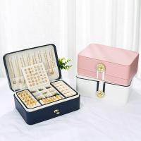 Multifunctional Jewelry Box PU Leather with Velveteen Double Layer Sold By PC