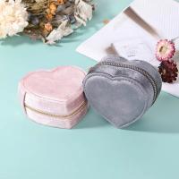 Multifunctional Jewelry Box, Velveteen, Heart, portable, more colors for choice, 100x90x50mm, Sold By PC