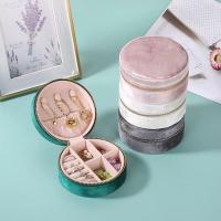 Multifunctional Jewelry Box, Velveteen, Round, portable, more colors for choice, 100x100x50mm, Sold By PC