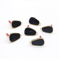 Zinc Alloy Earring Findings gold color plated DIY & enamel black nickel lead & cadmium free Approx Sold By Bag