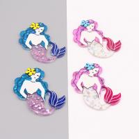 Acrylic Pendants, Mermaid, epoxy gel, DIY, more colors for choice, Approx 100PCs/Bag, Sold By Bag