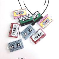 Tibetan Style Pendants, cassette, stoving varnish, DIY, more colors for choice, 26x15mm, Approx 100PCs/Bag, Sold By Bag