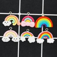 Resin Pendant, Rainbow, epoxy gel, DIY & different styles for choice, more colors for choice, Approx 100PCs/Bag, Sold By Bag