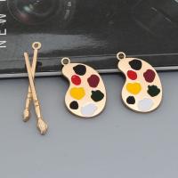 Tibetan Style Enamel Pendants, gold color plated, DIY & different styles for choice, more colors for choice, nickel, lead & cadmium free, Approx 100PCs/Bag, Sold By Bag