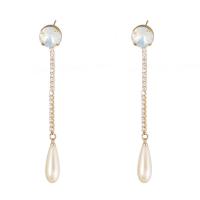 Zinc Alloy Stud Earring with Plastic Pearl fashion jewelry & micro pave cubic zirconia & for woman nickel lead & cadmium free Sold By Pair