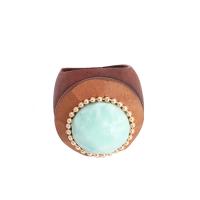 Finger Ring Jewelry Wood with Gemstone fashion jewelry & for woman nickel lead & cadmium free 18mm Sold By PC