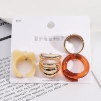 Juego de anillos de aleación de zinc, con resina, Joyería & diverso tamaño para la opción & para mujer, libre de níquel, plomo & cadmio, Vendido por Set