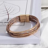 Leather Cord Bracelet, Tibetan Style, with leather cord, fashion jewelry & multilayer & for woman, more colors for choice, nickel, lead & cadmium free, Length:Approx 7.67 Inch, Sold By PC