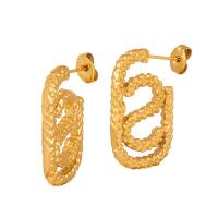 Boucle d'oreille Acier Titane, bijoux de mode & pour femme, plus de couleurs à choisir, 14x24mm, Vendu par paire