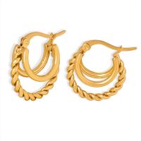 Boucle d'oreille Acier Titane, bijoux de mode & pour femme, plus de couleurs à choisir, 19x20x9.60mm, Vendu par paire
