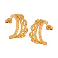Titan Stahl Ohrring, Titanstahl, Modeschmuck & für Frau, goldfarben, 17x13mm, verkauft von Paar