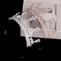 Bridal Tiaras Zinc Alloy with Plastic Pearl plated fashion jewelry & for children & with rhinestone nickel lead & cadmium free Inner Approx 140mm Sold By PC