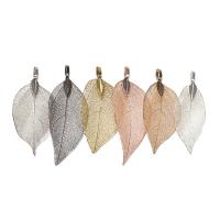 Brass Jewelry Pendants, Leaf, plated, DIY & different size for choice, more colors for choice, nickel, lead & cadmium free, 2PCs/Bag, Sold By Bag