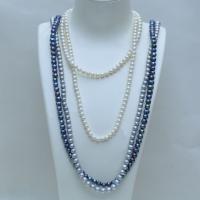 Collar de Perlas Natural de Freshwater, Perlas cultivadas de agua dulce, para mujer, más colores para la opción, 8mm, longitud aproximado 110 cm, Vendido por UD