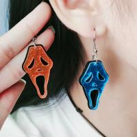 Acrylic Drop Earring, painted, Halloween Design & fashion jewelry & for woman, more colors for choice, 60x23mm, Sold By Pair