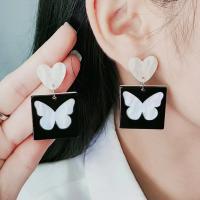 Acrylic Jewelry Earring, painted, Different Shape for Choice & fashion jewelry & for woman, 42x26mm, Sold By Pair