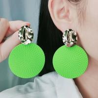 Zinc Alloy Stud Earring Round painted fashion jewelry & for woman nickel lead & cadmium free Sold By Pair